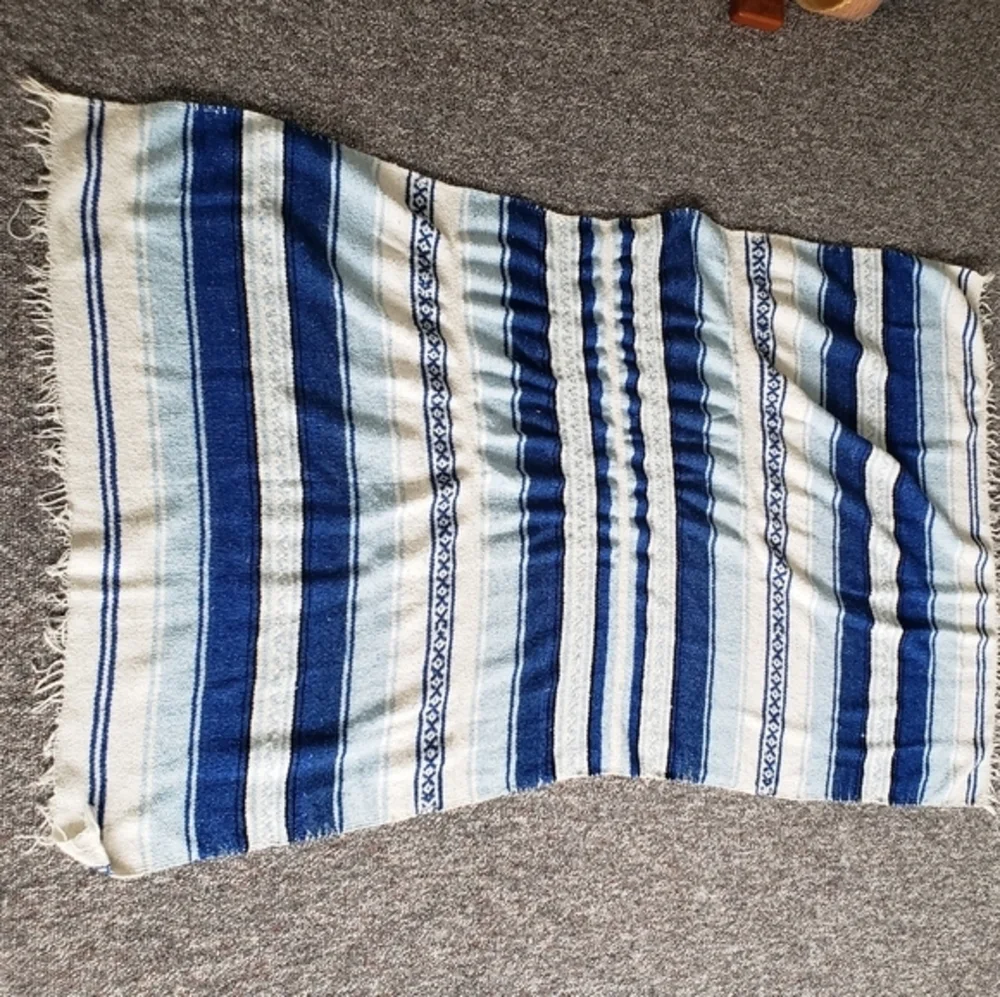 Vintage Blue and White Blanket